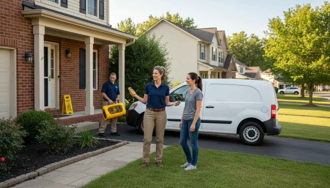 Residential water damage restoration in Bison, OK